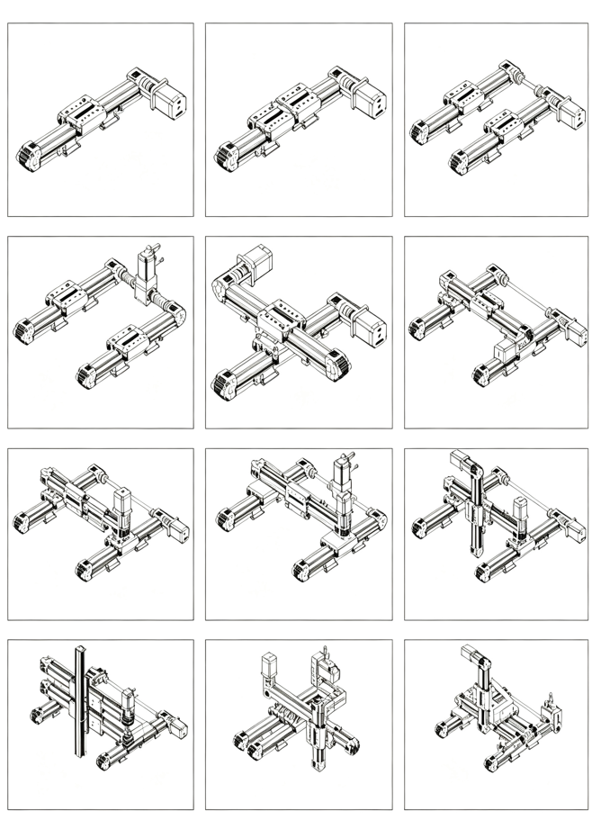 Multi-axis linear stage layouts